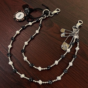 Acrylic bead Wallet Chain,Jeans Chain,Gothic Pants Chain,Biker Wallet Chain,Handmade Wallet Chain,Punk Wallet Chain,Chain Accessories