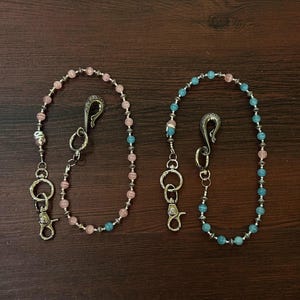 Blue pink carving Wallet Chain,Jeans Wallet Chain,Gothic Wallet Chain,Biker Keys,Key Charm Bag Chain,Punk Wallet Chain,Y2K keychain