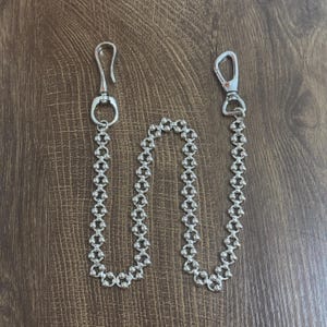 ダブルビーズサークルウォレットチェーン、ジーンズチェーン、ゴシックパンツチェーン、バイカーウォレットチェーン、ハンドメイドウォレットチェーン、パンクウォレットチェーン、チェーンアクセサリー
