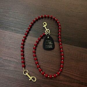 Cadena para billetera con cuentas de ágata roja, cadena para billetera de jeans, cadena para billetera gótica, cadena para billetera de motociclista, cadena para llavero con dije para bolso, cadena para billetera punk, llavero Y2K