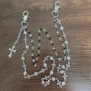 Kreuz Hose Kette für Männer Frauen, Jeans Kette,Schlüsselanhänger,Biker Brieftasche Kette,Streetwear Punk Hip Hop Unisex Style