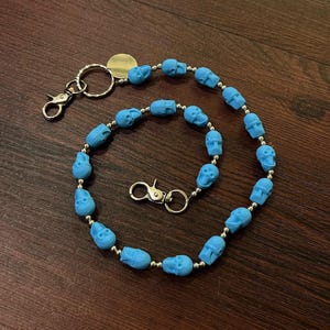 Blue Skull Wallet Chain,Jeans Wallet Chain,Gothic Wallet Chain,Biker Wallet Chain,Key Charm Bag Chain,Punk Wallet Chain,Y2K keychain