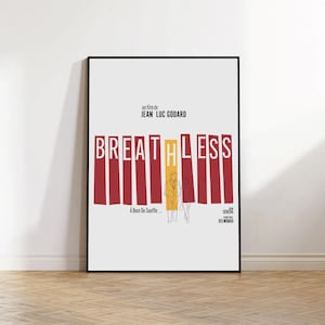 Breathless  / À bout de souffle 1960 - Jean Luc Godard - Movie Minimal Posters | Fineart Movie Poster | Line Art Modern Poster