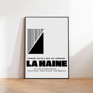 La haine 1995 - Mathieu Kassovitz - Movie Minimal Posters | Fineart Movie Poster | Line Art Modern Poster