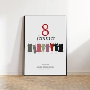 8 femmes 2002 - François Ozon - Poster minimali di film / Poster di film Fineart / Poster moderno Line Art