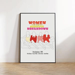 Donne sull'orlo di una crisi di nervi 1988 - Pedro Almodóvar - Poster minimalisti del film / Poster del film Fineart / Poster moderno Line Art