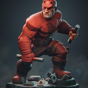 3D Resin Figurine – Daredevil – Comics Character | Hand-Painted Artisan Piece – 3D Printing – Geek Gift Idea.