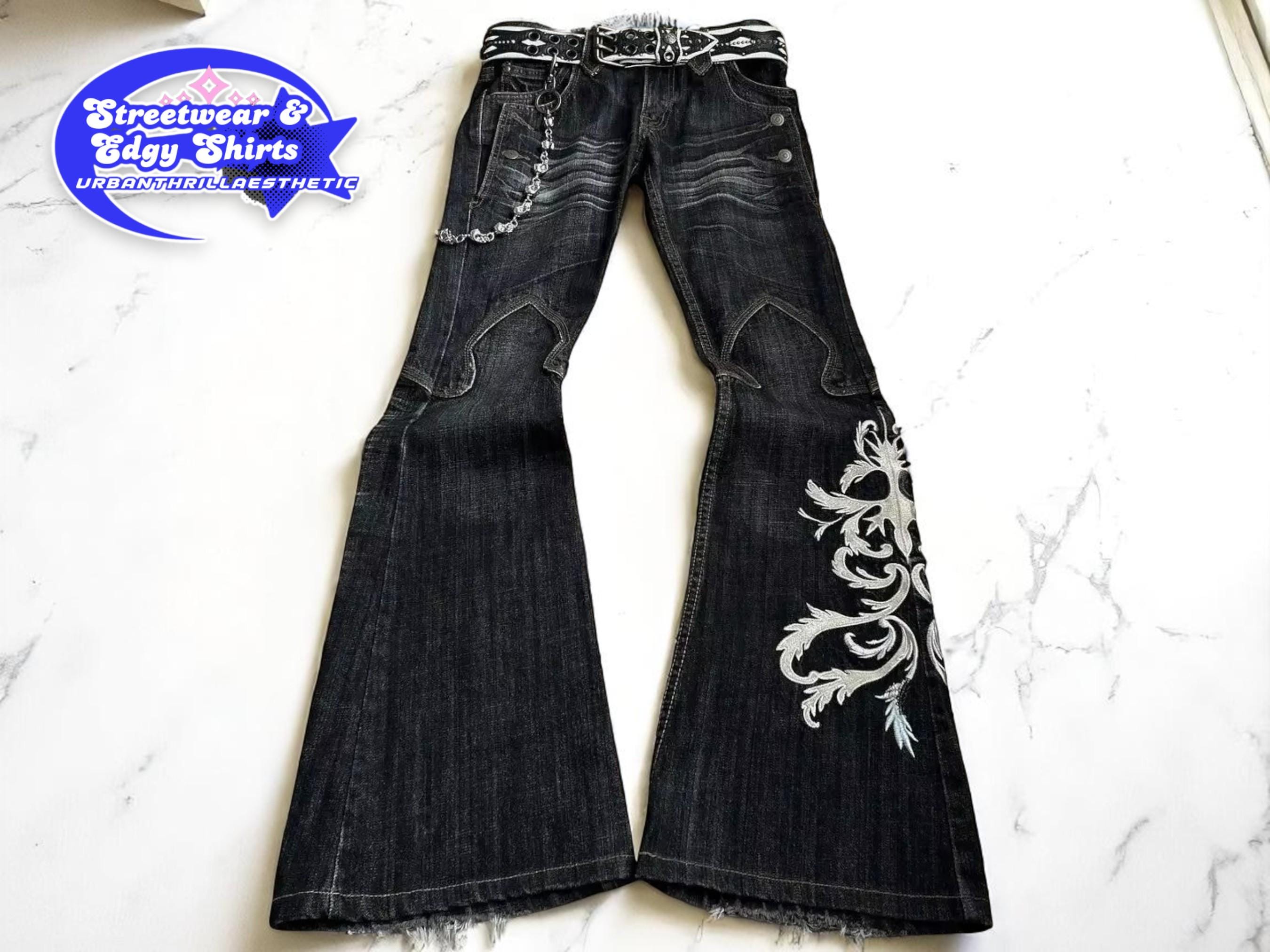 Mezclilla Pantalones Pintados Con Fuego Flames Jeans España