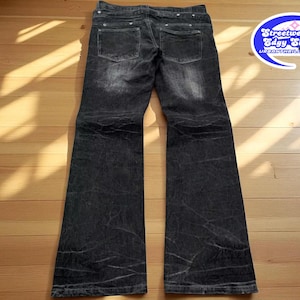 パンツ 00s double waist black flared denim Y2K Women's Black Flare Pants Y2k Retro Emo 2000s Streetwear