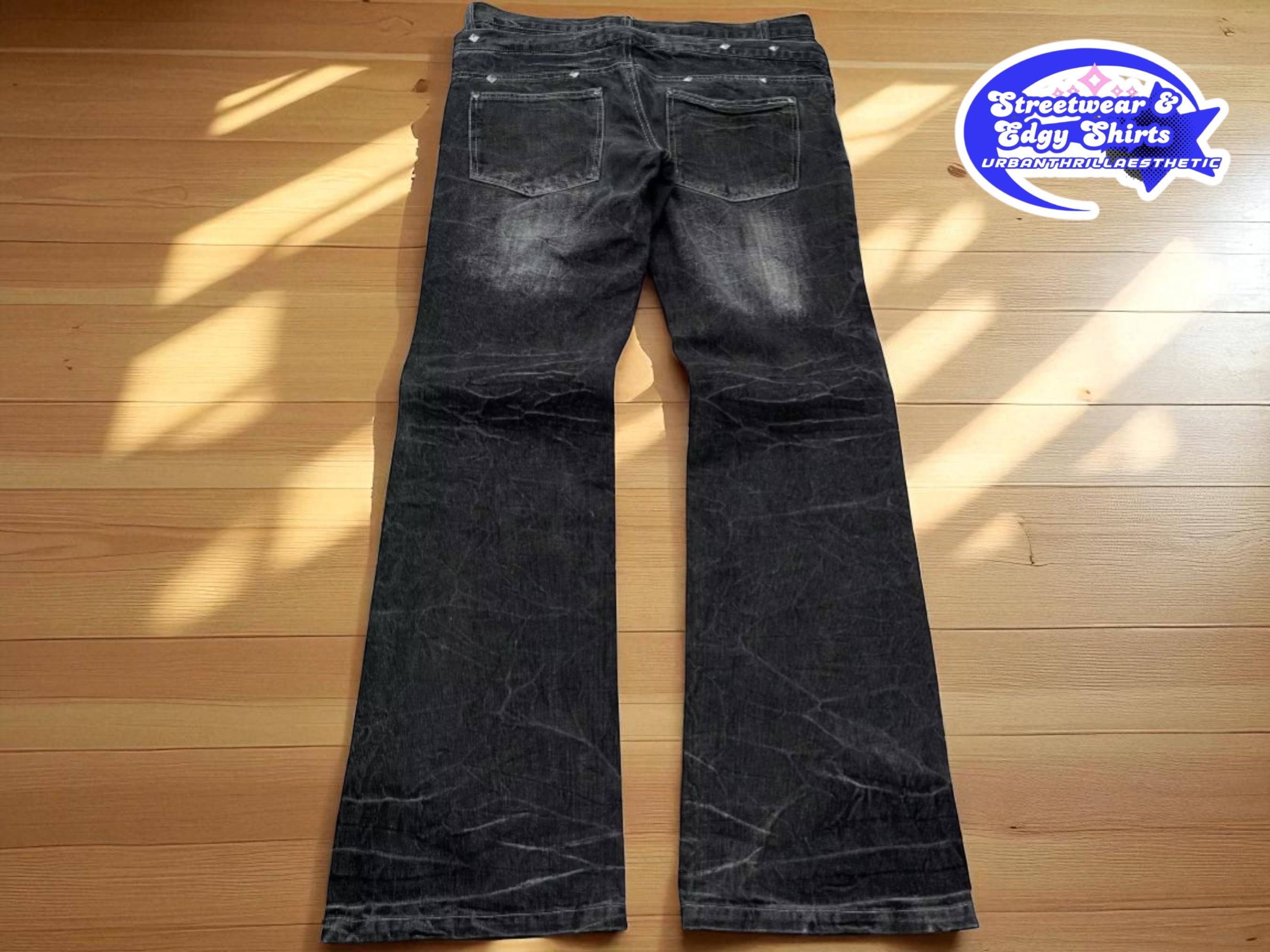 Y2k Flared Jeans - Etsy