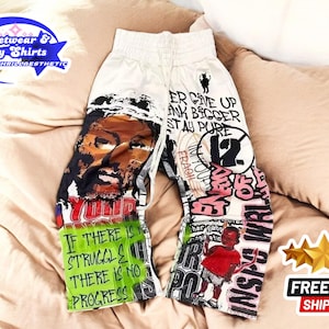 Streetwear Double Layer Sweatpants | Y2K Baggy Joggers | Hip Hop Printed Pants | Relaxed Fit Unisex Jogging Bottoms | Urban Street Style