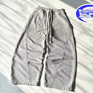 Unisex Wide Leg Cotton Pants | High Waist Drawstring Trousers | Fleece Lined Casual Bottoms | Relaxed Streetwear Fit | Solid Color Travel