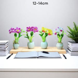Desk mini Cattleya orchid clay flower handmade fake pot flowers realistic artificial floral decor small home decoration mother grandma gift