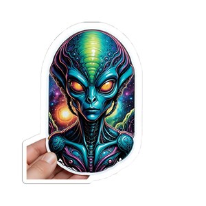 Alien Inspiration Serie 1 l Kiss-Cut Aufkleber, Perfektes Geschenk für Sci-fi Fans & Alien-Liebhaber, Wasserflaschen-Dekor, Aufkleberliebhaber