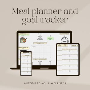 Calorie & Weight Tracker | Meal Planner | Fitness Journal | Digital Download for Weight Loss | Nutrition Tracking