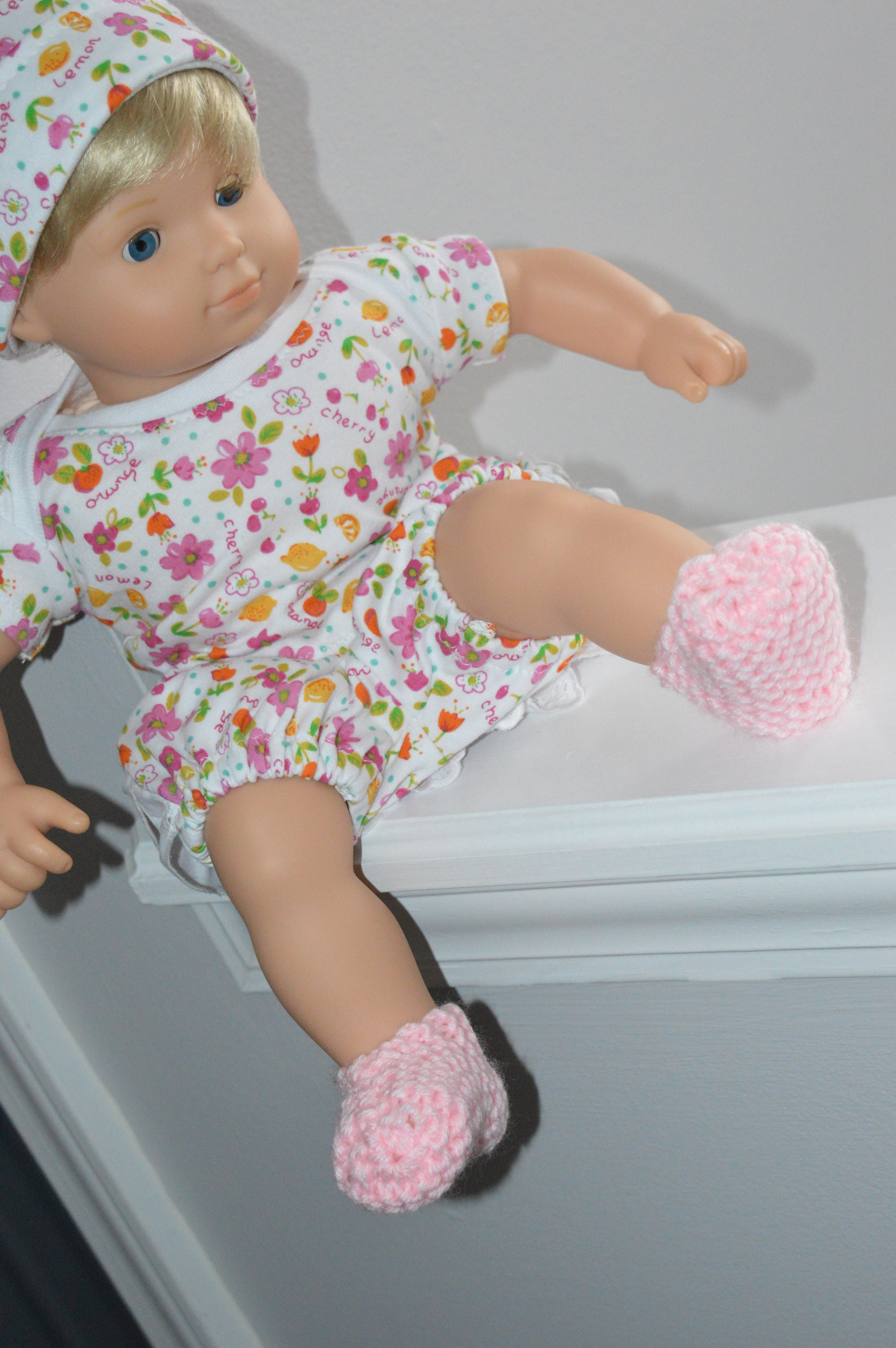 15 Inch Baby Doll Clothes Four Piece Outfit Knit Cap Tshirt Etsy