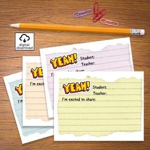 Ouais ! Carte postale pour parents/Téléchargement numérique/Communication en classe/Célébration des élèves