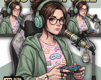 Female PNGTuber Model / Default PNGTuber Girl / VeadoTube Model / Cute PNG Tuber Model / Vtuber Model, Twitch Avatar, GIFTuber