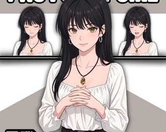 Female PNGTuber Model / Default PNGTuber Girl / VeadoTube Model / Cute PNG Tuber Model / Vtuber Model, Twitch Avatar, GIFTuber
