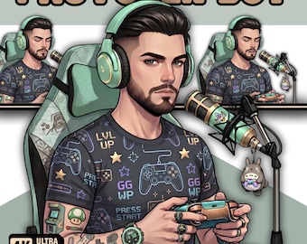 Male PNGTuber Model / Default Male PNGTuber Model / VeadoTube Model / Cute PNG Tuber Model / Vtuber Model, Twitch Avatar, GIFTuber