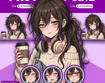 Female PNGTuber Model / Default PNGTuber Girl / VeadoTube Model / Cute PNG Tuber Model / Vtuber Model, Twitch Avatar, GIFTuber