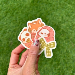 Berry Cozy Sticker Bogen: Kawaii Cottagecore Vinyl-Aufkleber