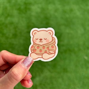 Matte Bear Vinyl Sticker: Water Resistant Laptop & Journal Decal