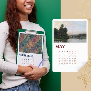 Calendar 2025 with picture |  Monthly Wall Calendar |  |  2025 Calendar PDF | Instant Download | Printable Calendar - Letter | 12 Pages