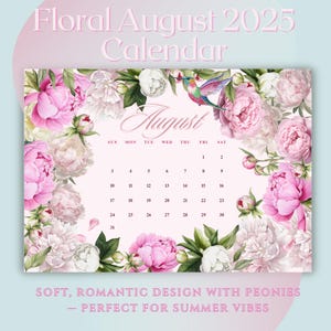 August Calendar 2025  | Wall Calendar A3, letter | 2025 Calendar PDF | Instant Download | Printable Calendar