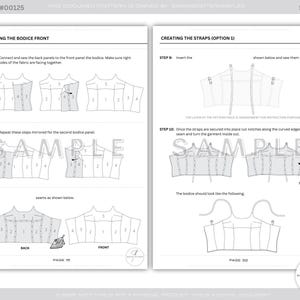 Corset Top Sewing Pattern Bustier Open-zip Bodice Tailored Dart Digital ...