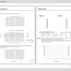Strapless korset topje naaipatroon bustier lijfje met open ritssluiting op maat gemaakte dart digitale download afbeelding 11