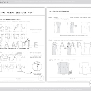 Strapless korset topje naaipatroon bustier lijfje met open ritssluiting op maat gemaakte dart digitale download afbeelding 10