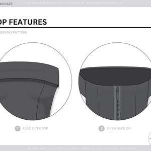 Strapless korset topje naaipatroon bustier lijfje met open ritssluiting op maat gemaakte dart digitale download afbeelding 3