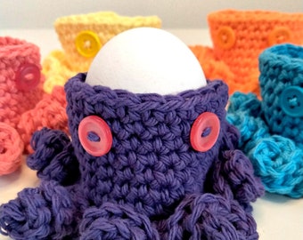 Octopus Egg Holder, Crochet Egg Cozy, Easter Decoration