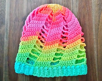 Summer Slouch Hat, Retro Stripe