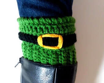 Leprechaun Boot Cuffs, St. Patrick's Day Boot Toppers, Crochet Boot Cuffs
