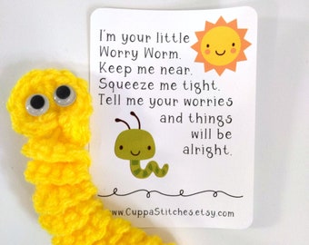 Worry Worm, Crochet Pocket Pet