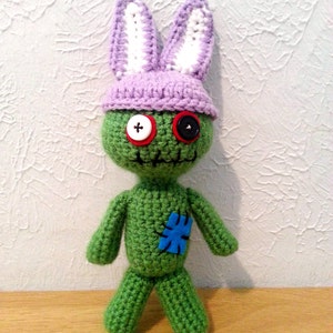 Zombie Doll, Crochet Zombie Stuffed Animal, Zombie Plushie with Optional Crochet Hat image 5