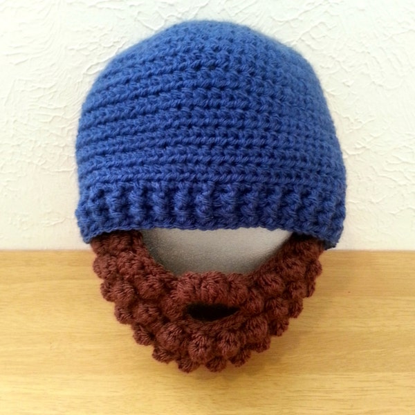 Crochet Beard Hat for Babies to Adult- Customized Beanie Hat with Beard - Lumberjack Hat