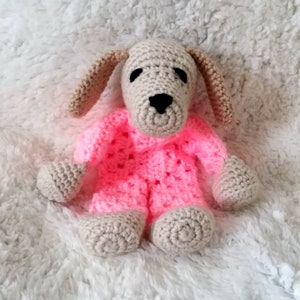 Crochet Puppy Lovey, Pink Dog Security Blanket