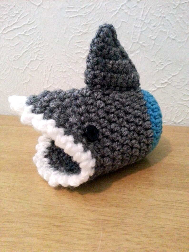 Shark Cup Cozy, Crochet Cup Cozie, Can Holder, Bottle Holder, Crochet Drink Accessory image 3