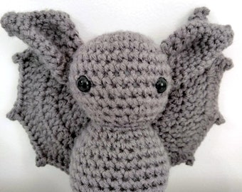 Crochet Bat, Gray Handmade Bat Friend