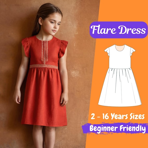 Kids Summer Dress Sewing Pattern Flare Sleeve Girls Dress PDF Pattern for 2T - 16 Y Sizes, Gathered Dress Beginner Pattern - Etsy Kids Summer Dress Sewing Pattern Flare Sleeve Girls Dress PDF Pattern for 2T - 16 Y Sizes, Gathered Dress Beginner Pattern - Etsy