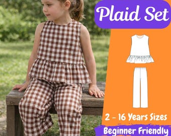 Kids Top & Pants Sewing Pattern PDF | Easy Beginner Toddler Outfit | DIY Children Clothing Pattern