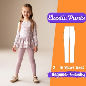 Girls Leggings Sewing Pattern, Elastic Pants for Girls Sewing Pattern, Gym Pants for Kids PDF Pattern 2 - 16 Years Beginner Pattern