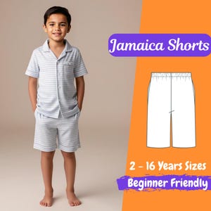 Boys Shorts Sewing Pattern, Kids Pattern, Summer Shorts PDF Pattern, Sewing Pattern Toddlers, Baby Sewing Pattern 2 - 16 Y Beginner Pattern
