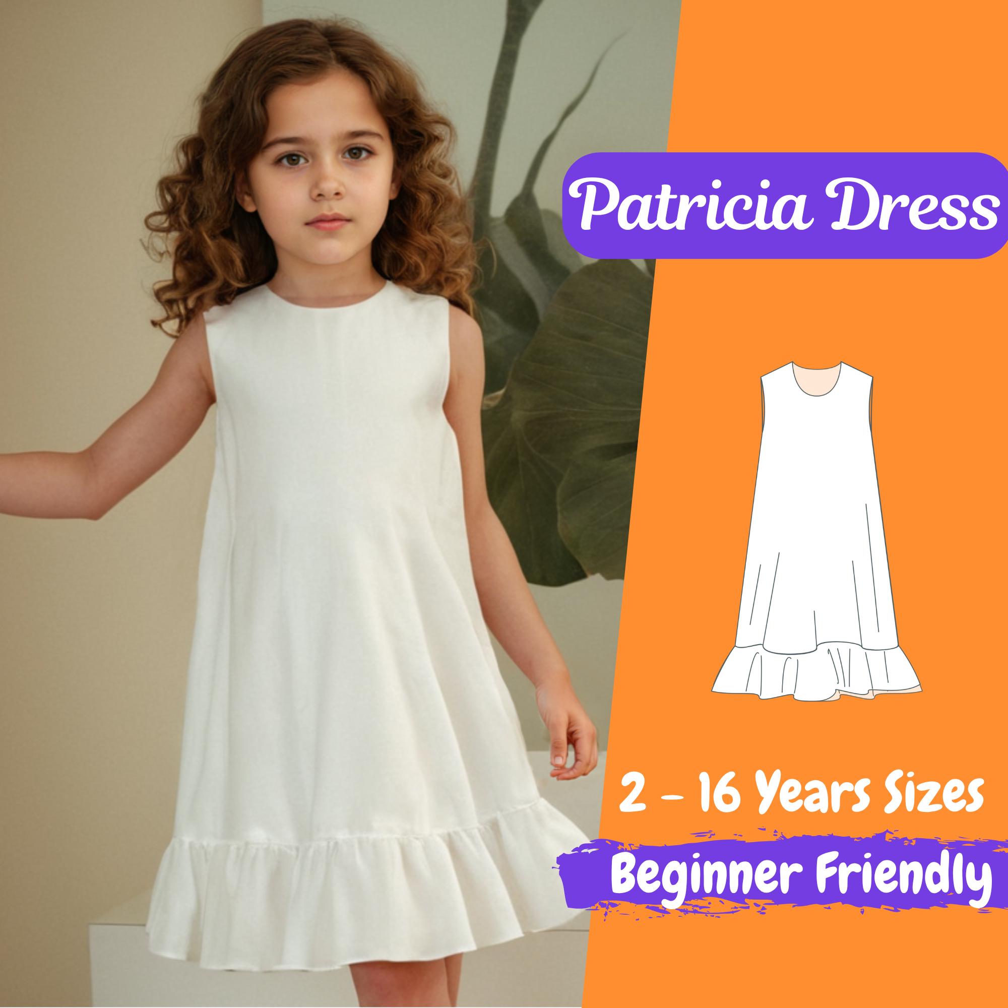Girls Dress PDF Sewing Pattern - Baby Flounce Dress Sewing Pattern - Flower Girl Summer Dress Easy Sewing Instructions - Sleeveless Dress