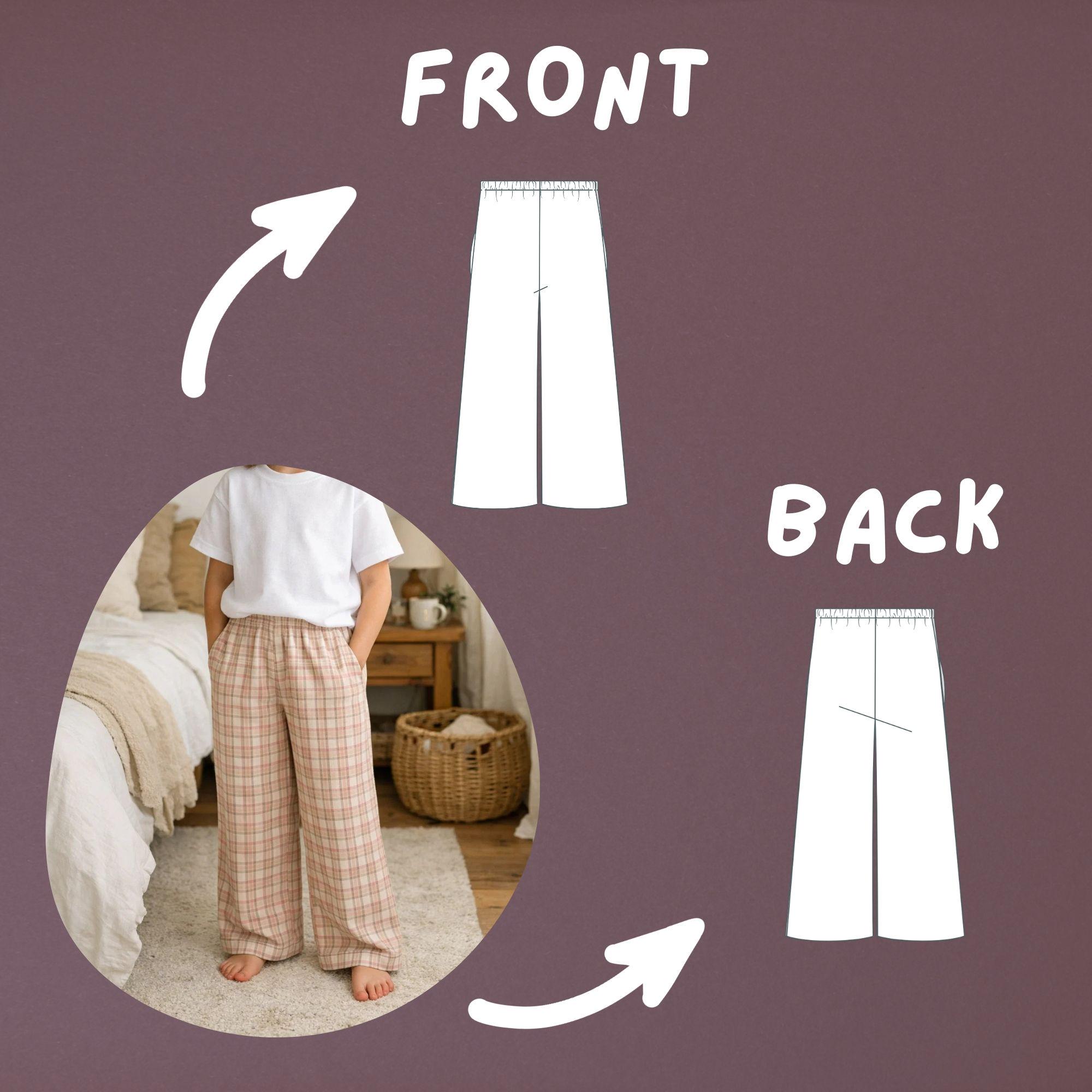 Kids Pajama Pants Sewing Pattern, Easy Lounge Pants Pattern for ...