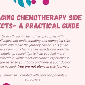 Chemotherapy side effects guide | Digital download | Cancer Support Printable for patients & caregivers.