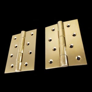 Set of 4 pcs  - 4&quot; Solid Brass Plain Door Gate Hinges - Classic